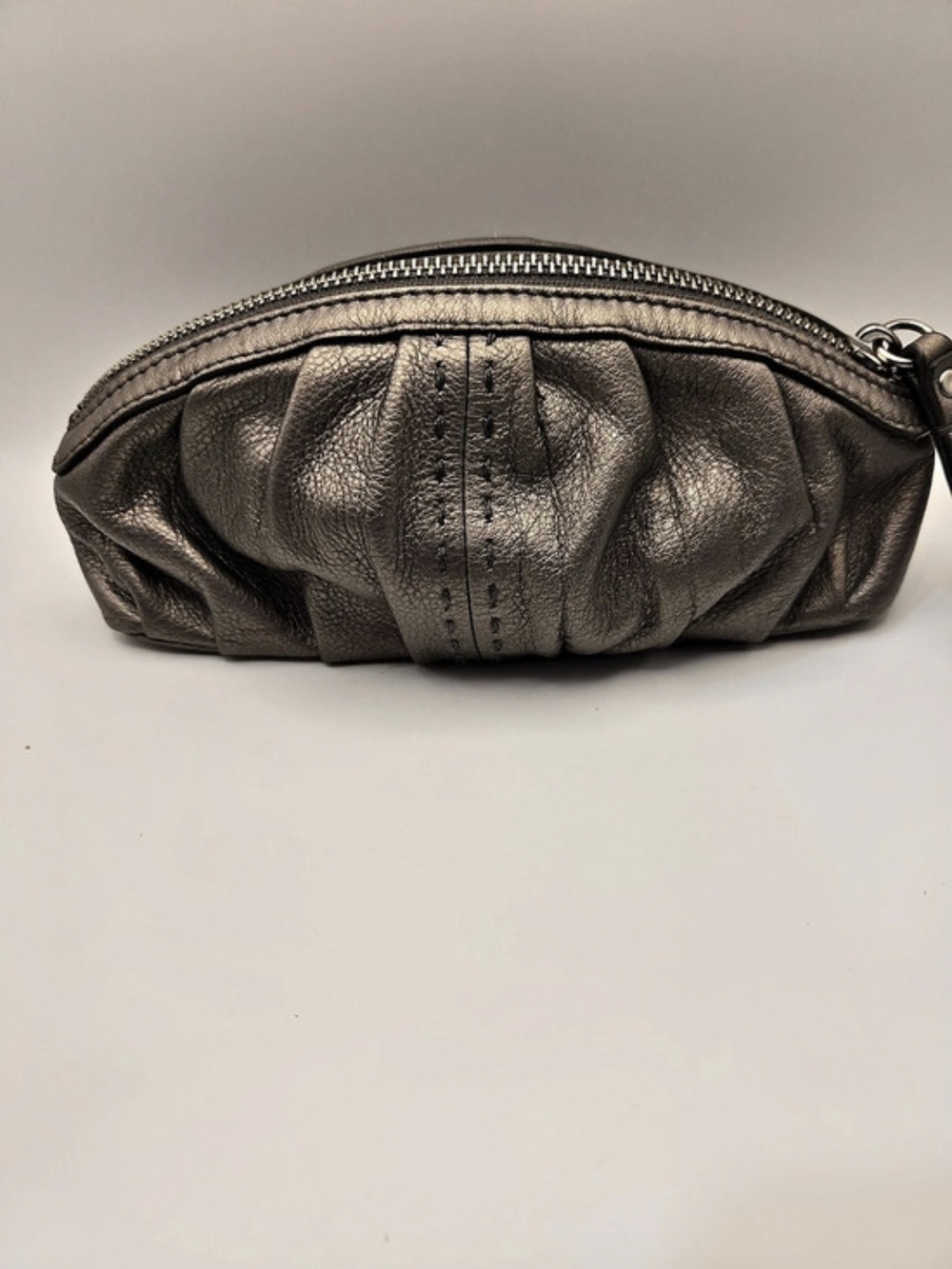 Cole Haan Ruched Wristlet Cosmetic Pouch in Brown